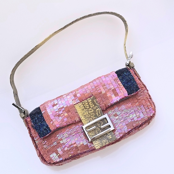 Fendi Handbags - *SOLD**Fendi Baguette Sequins with Beaded Detail Vintage